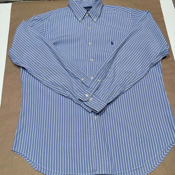 Ralph Lauren Blue and White Stripe Dress Shirt - Picture 5 of 7